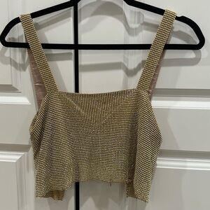 SNDYS Audrina top metallic gold (us size 2)